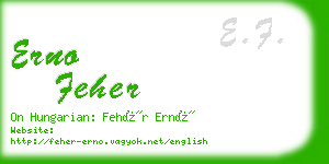 erno feher business card